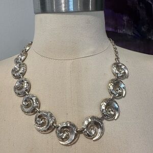 Karine Sultan Statement Necklace Silvertone 20”